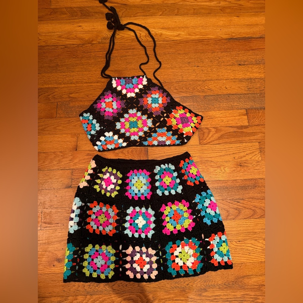 Edikted Colorful Crochet Mini Dress